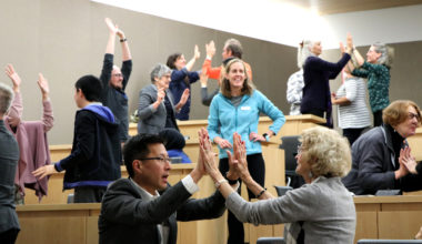 medicine researchers celebrating