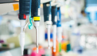 Pipettes in the lab at the Djavad Mowafaghian Centre for Brain Health